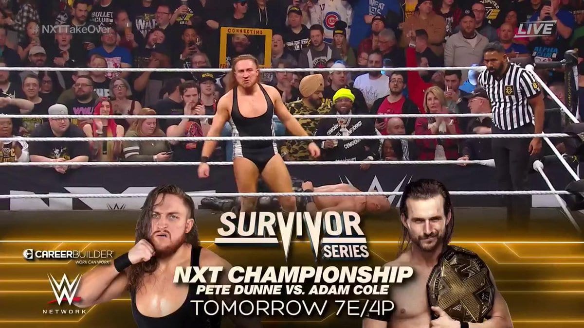 Adam Cole vs Pete Dunne - Survivor Series 2019 (NXT Championship Match)