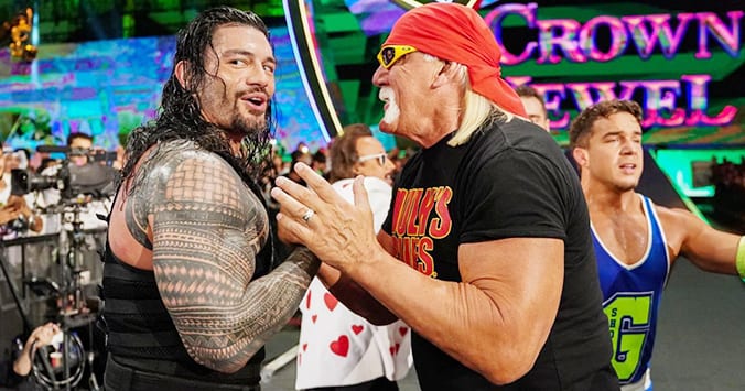 Roman Reigns Muscles Hulk Hogan WWE Crown Jewel 2019