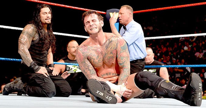 Roman Reigns defeats CM Punk on WWE RAW Old School January 6, 2014