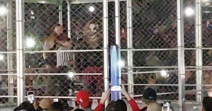 The Fiend Bray Wyatt defeats Braun Strowman in a Steel Cage match at WWE Starrcade 2019