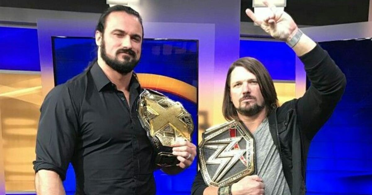 NXT Champion Drew McIntyre WWE Champion AJ Styles