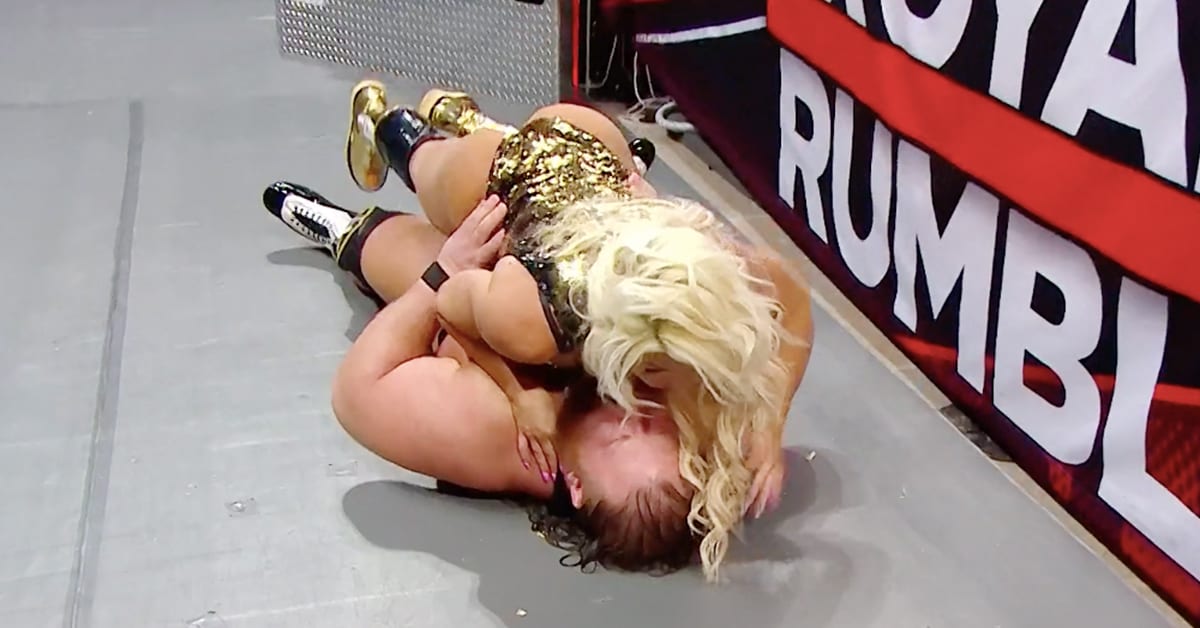 Otis Saves Mandy Rose During Women's Royal Rumble 2020 Match