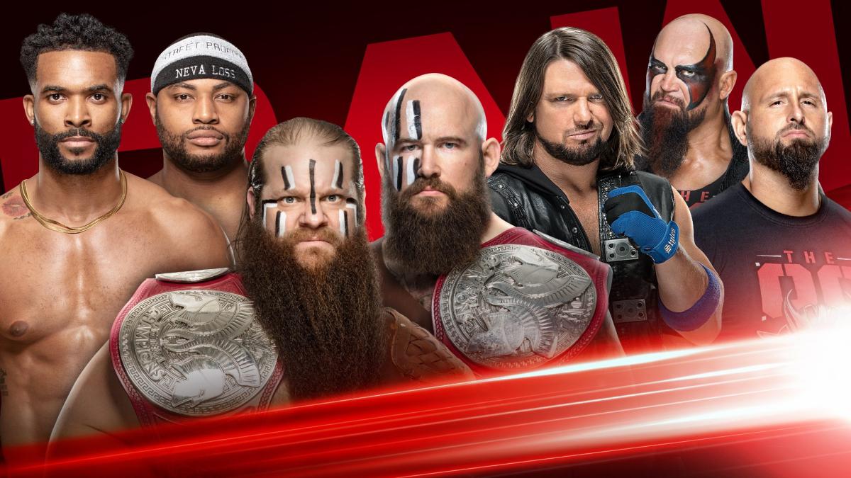 The Viking Raiders vs The Street Profits vs The OC - RAW Tag Team Championship Match