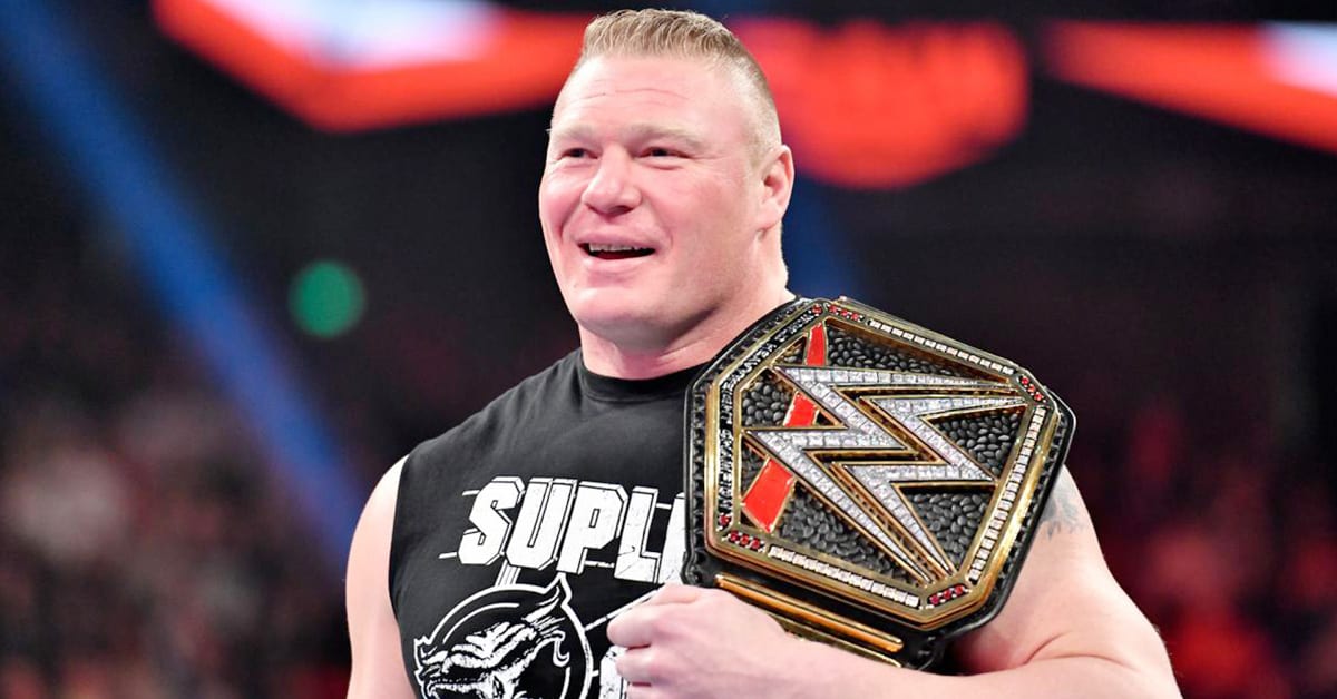 WWE Champion Brock Lesnar Laughing Smiling RAW 2020
