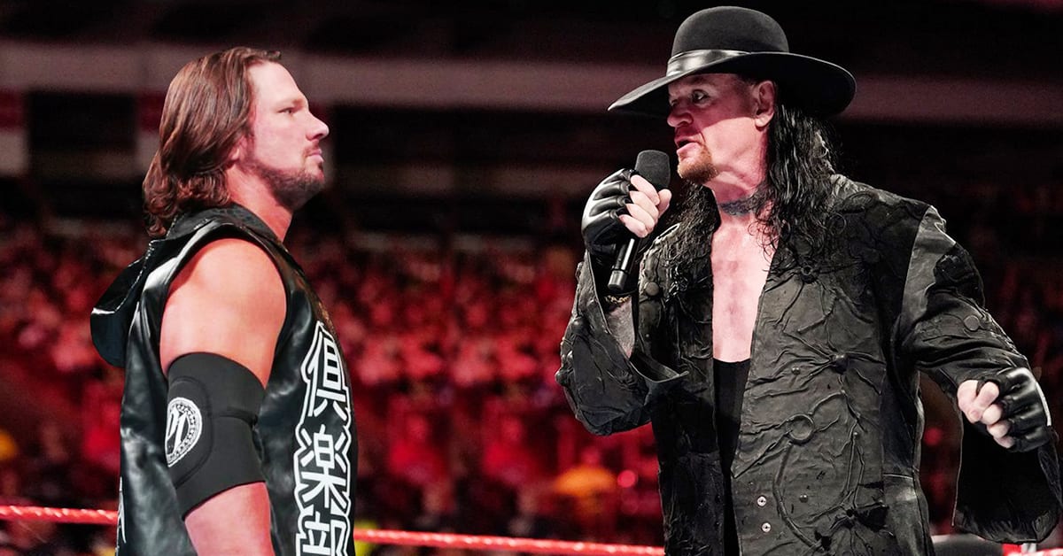 AJ Styles The Undertaker Face To Face In A WWE Ring