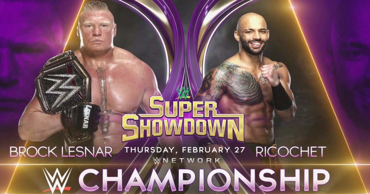 Brock Lesnar vs Ricochet - WWE Championship Match (WWE Super ShowDown 2020)
