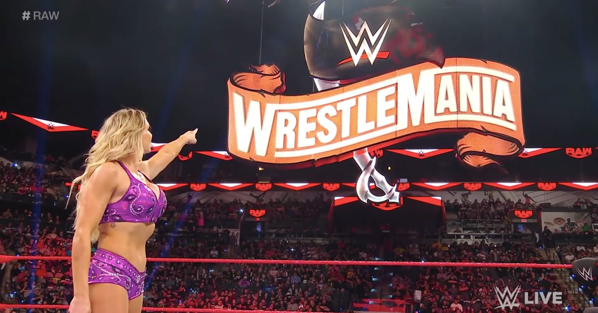 Charlotte Flair Points At WrestleMania 36 Sign On WWE RAW 2020