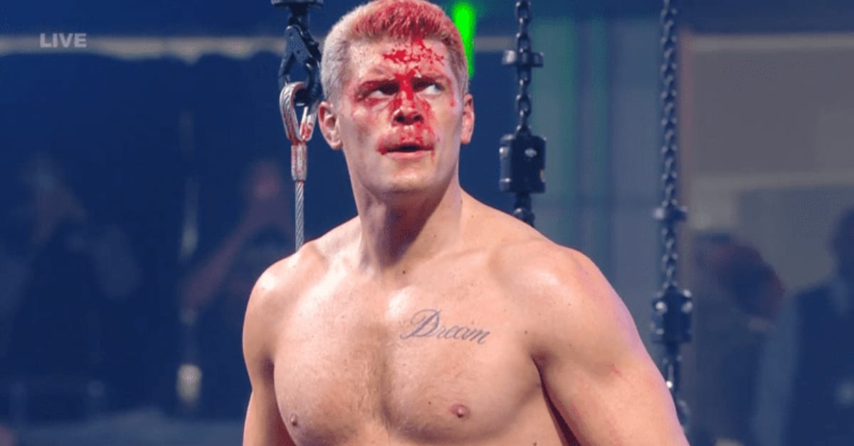 Cody Rhodes Bleeding AEW Dynamite Steel Cage Match