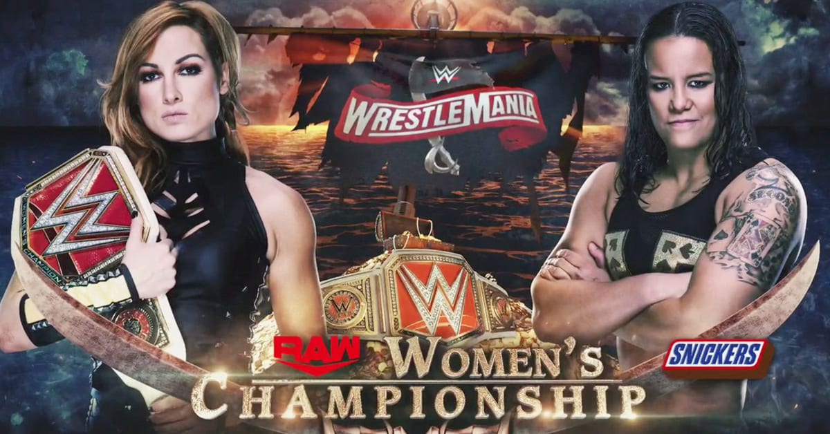 Becky Lynch vs Shayna Baszler - WrestleMania 36 RAW Women's Championship Match Official WWE Graphic