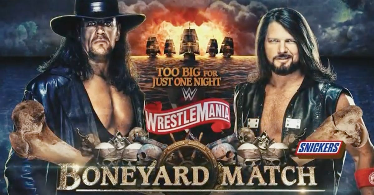 The Undertaker vs AJ Styles - Boneyard Match Graphic WrestleMania 36
