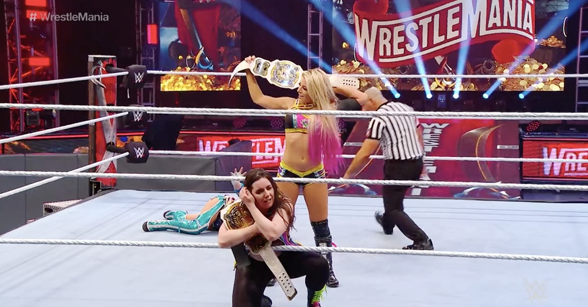 Alexa Bliss Nikki Cross Win WWE Women's Tag Team Championship At WrestleMania 36