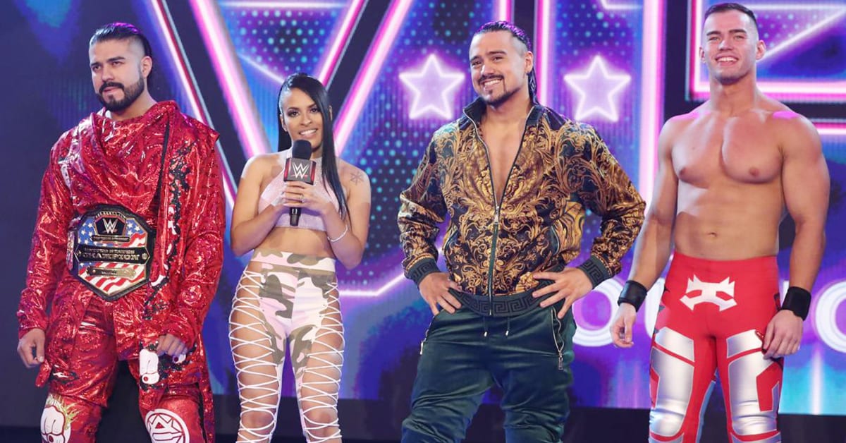 Andrade Zelina Vega Angel Garza Austin Theory WWE RAW April 2020
