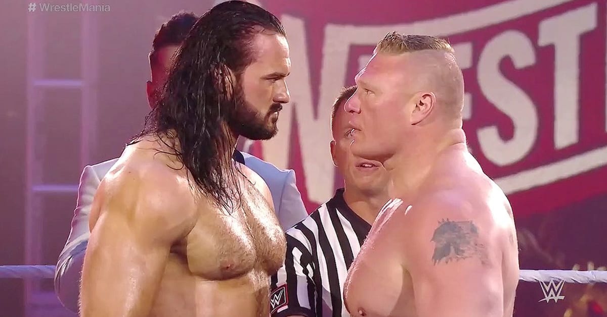 Drew McIntyre Brock Lesnar Face To Face WrestleMania 36 Night 2 Main Event
