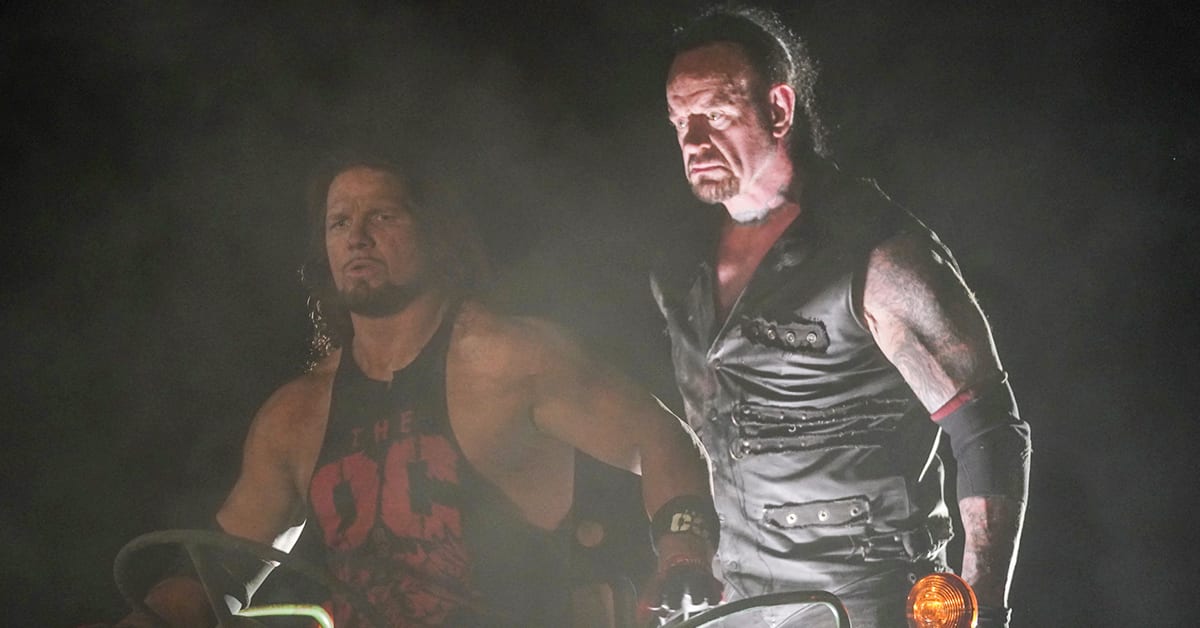 The Undertaker Standing Right Behind AJ Styles On Truck During Boneyard Match At WrestleMania 36