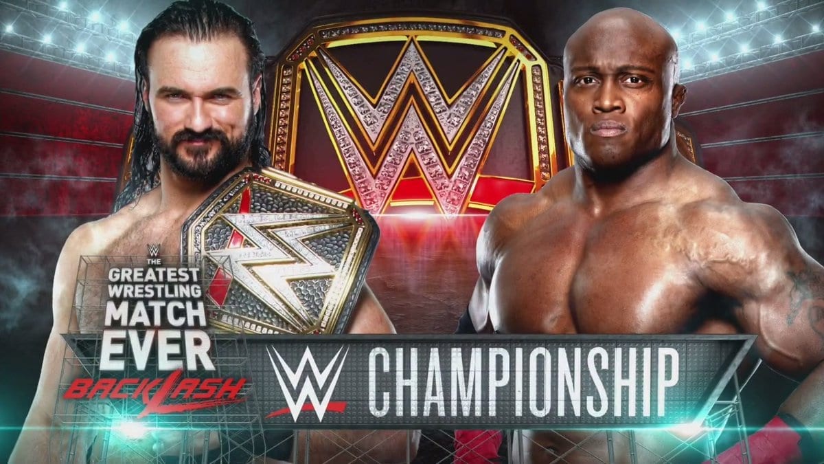 Drew McIntyre vs Bobby Lashley - Backlash 2020 WWE Championship Match Official Graphic