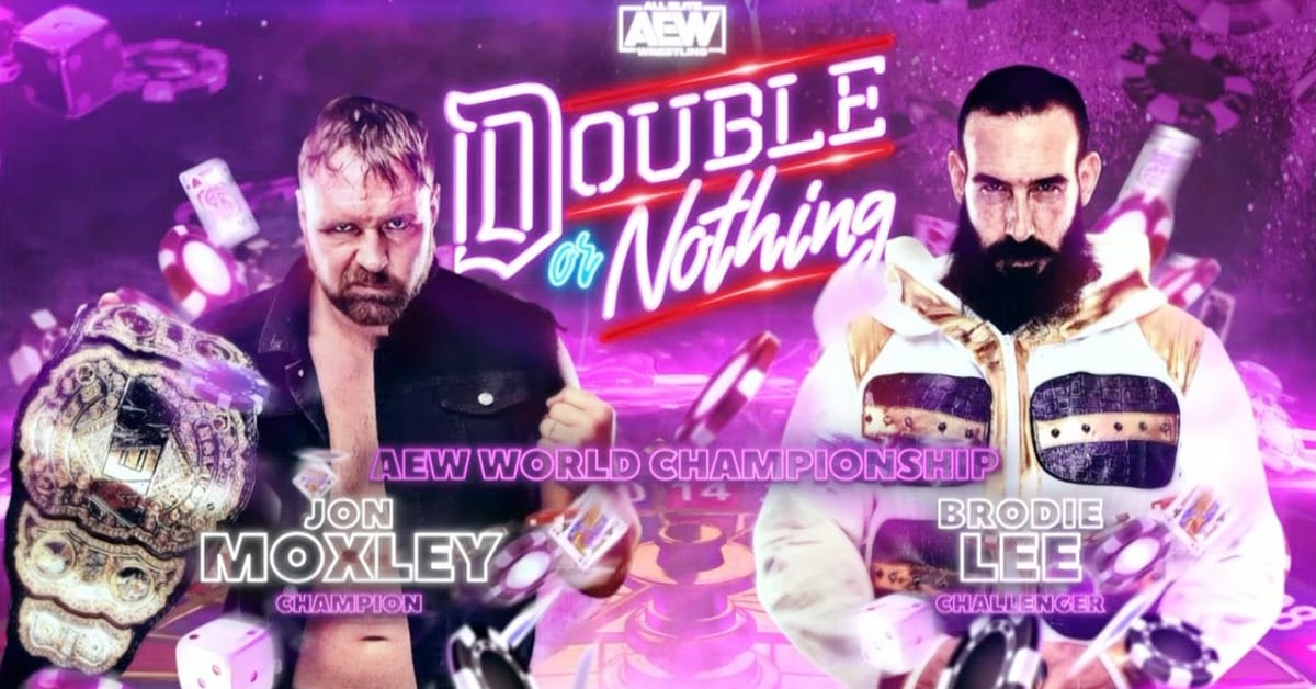 Jon Moxley vs Brodie Lee - AEW Double Or Nothing 2020 AEW World Championship Match Graphic