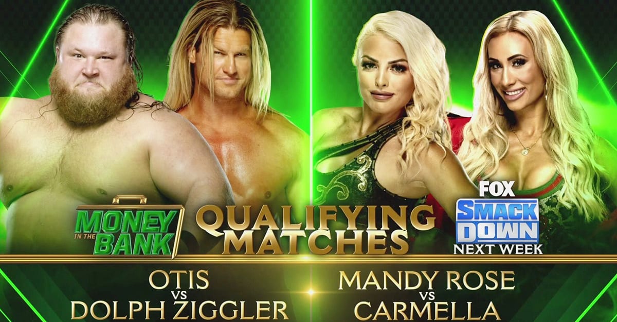 Otis vs Dolph Ziggler and Mandy Rose vs Carmella - Money In The Bank Qualifying Matches WWE SmackDown