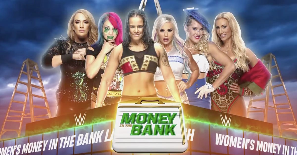 Women's Money In The Bank 2020 Ladder Match Graphic - Nia Jax vs Asuka vs Shayna Baszler vs Dana Brooke vs Lacey Evans vs Carmella