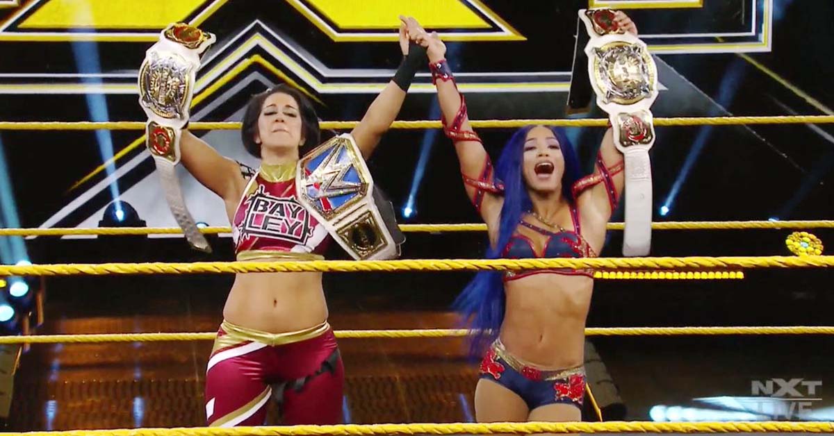 Bayley Sasha Banks Retain The WWE Women's Tag Team Championship In NXT