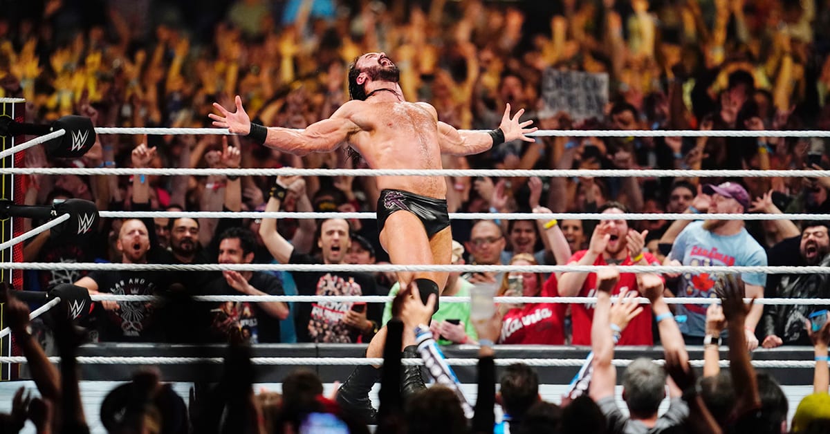 Drew McIntyre Celebrates Winning The WWE Royal Rumble 2020 Match With Fans