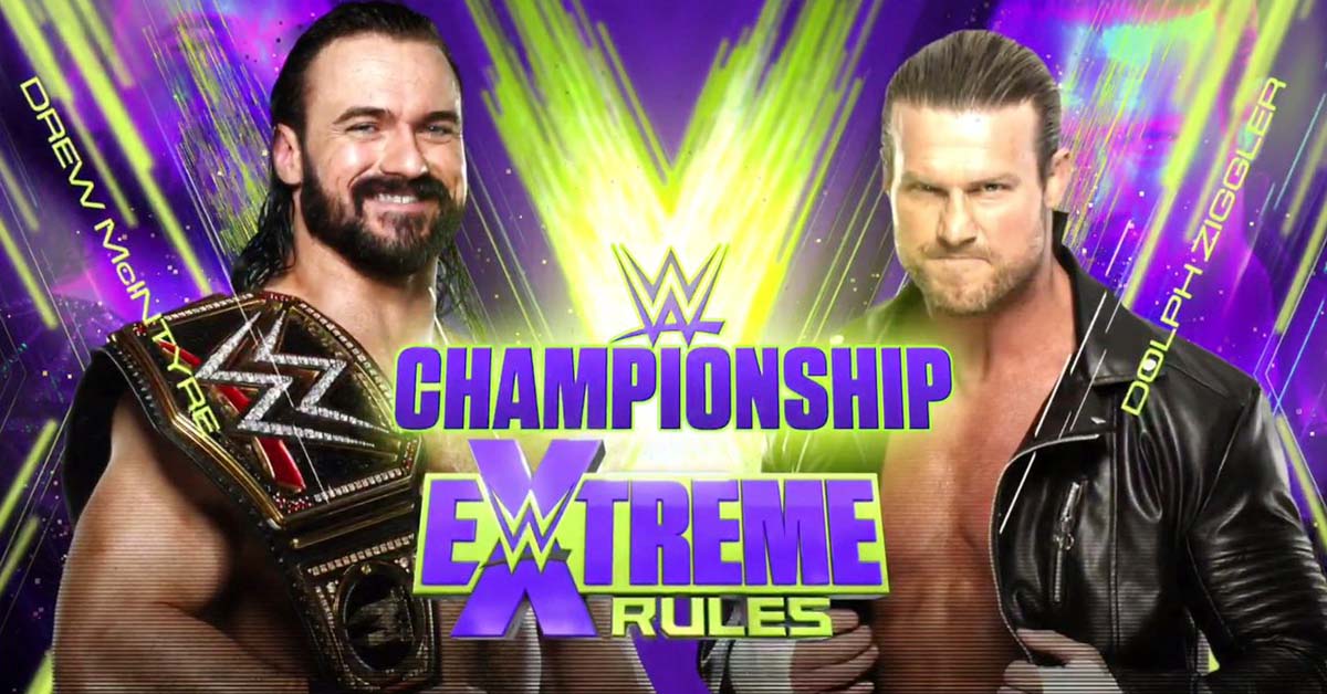 Drew McIntyre vs Dolph Ziggler - WWE Championship Match Graphic For Extreme Rules 2020