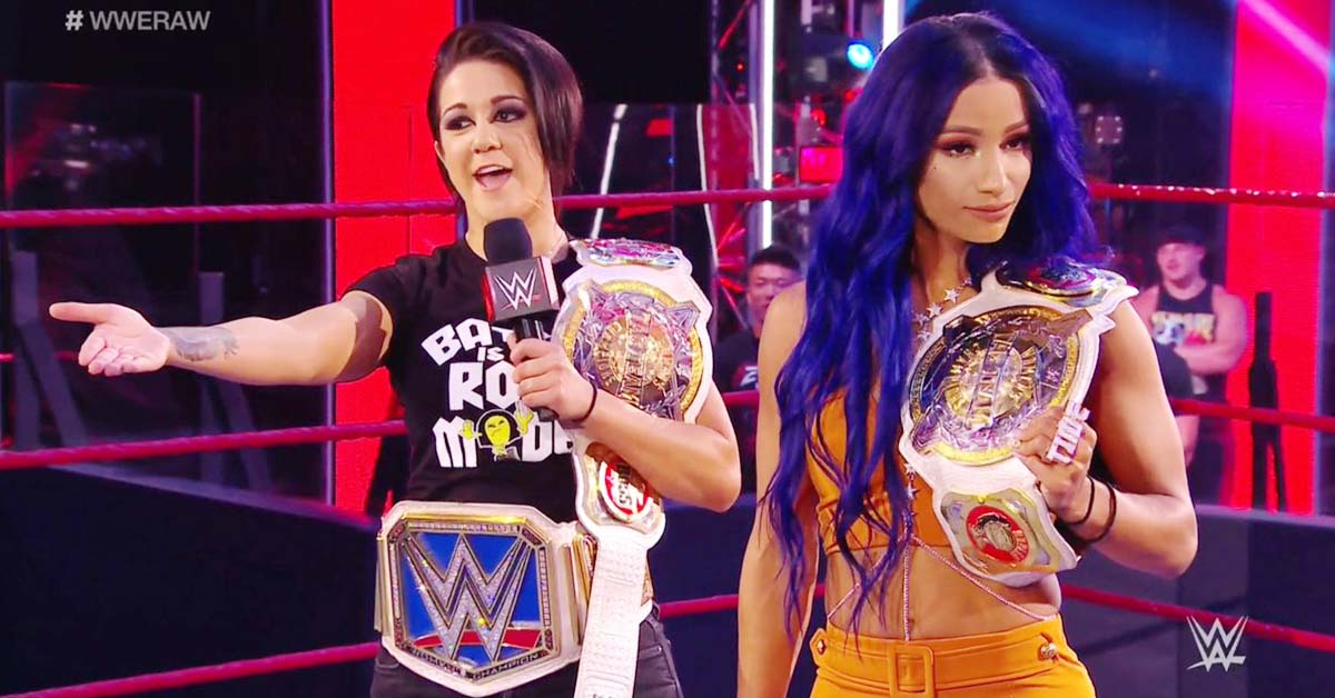 SmackDown Women's Champion Bayley Sasha Banks WWE Women's Tag Team Champions RAW June 2020