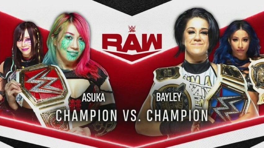 Asuka (with Kairi Sane) vs Bayley (with Sasha Banks)