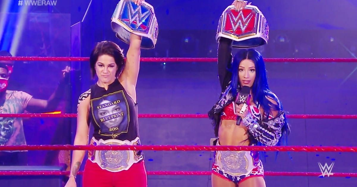 Bayley Sasha Banks RAW Women's Champion SmackDown Women's Champion WWE Women's Tag Team Champions