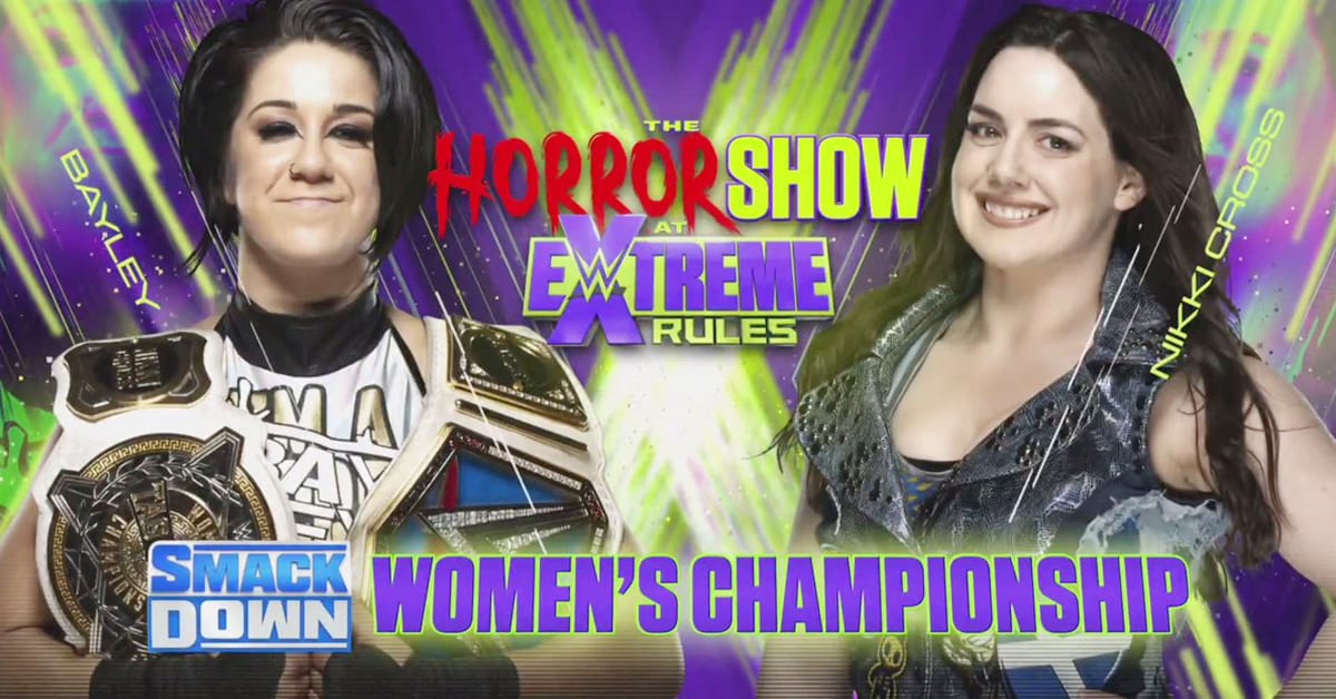 Bayley vs Nikki Cross - SmackDown Women's Championship Match Graphic For The Horror Show at WWE Extreme Rules 2020