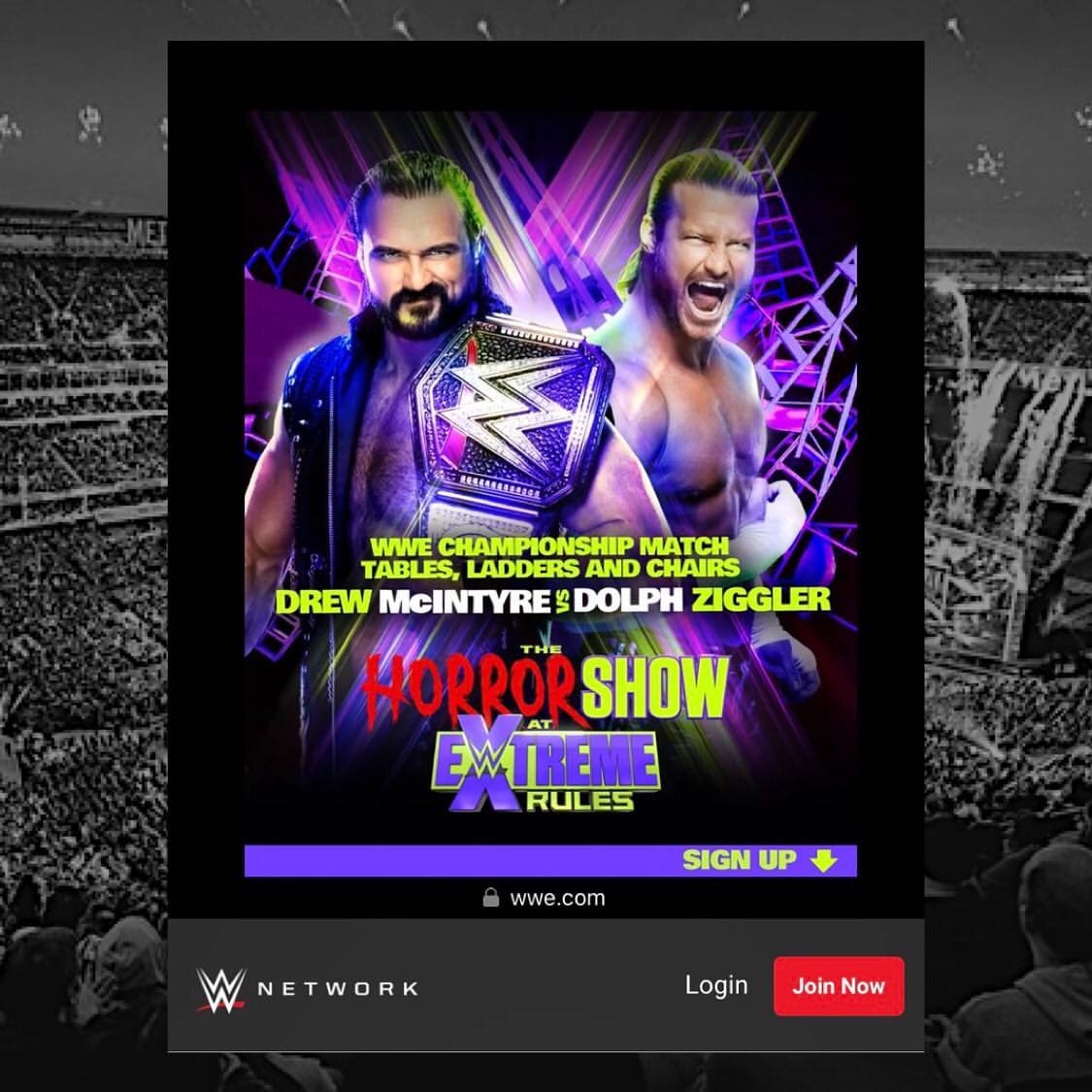 Drew McIntyre vs Dolph Ziggler TLC Match Advertisement For The Horror Show At WWE Extreme Rules 2020 Advertisement