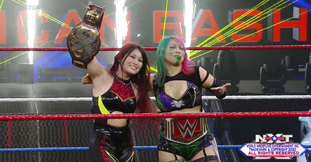 NXT Women's Champion Io Shirai RAW Women's Champion Asuka WWE NXT The Great American Bash 2020 Night 1