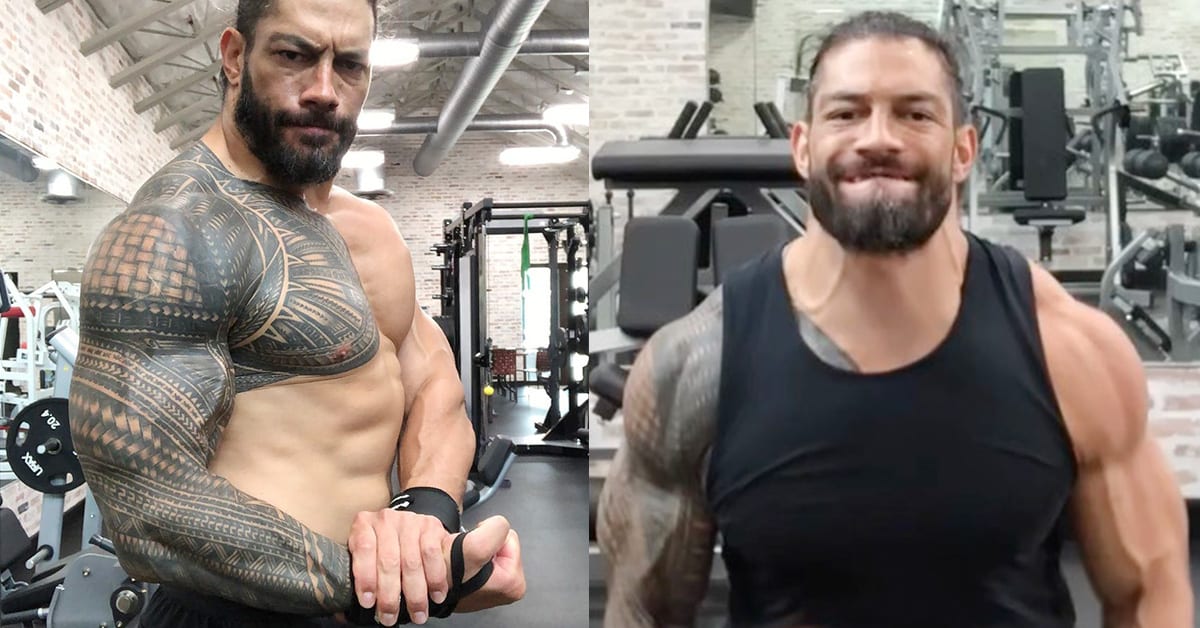 Roman Reigns Big Jacked Ripped Muscle Physique Body Shoulder Workout July 2020