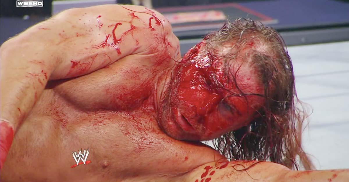 Shawn Michaels Busted Open Bloody Crimson Mask WWE Great American Bash 2008