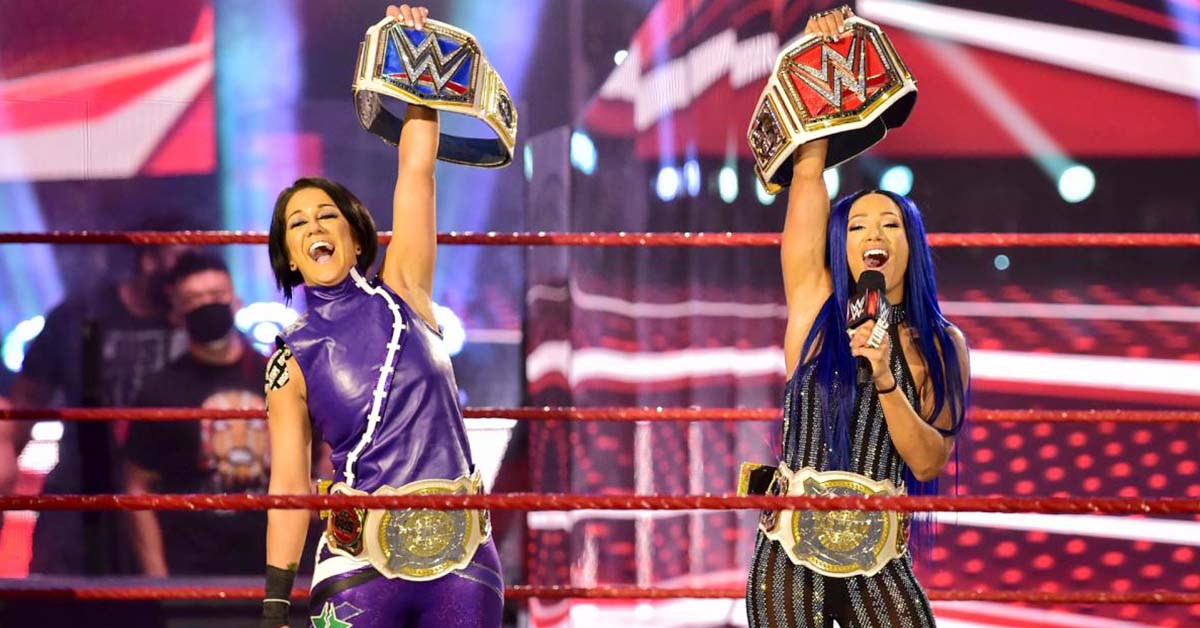 SmackDown Women's Champion Bayley RAW Women's Champion Sasha Banks WWE Women's Tag Team Champions July 2020