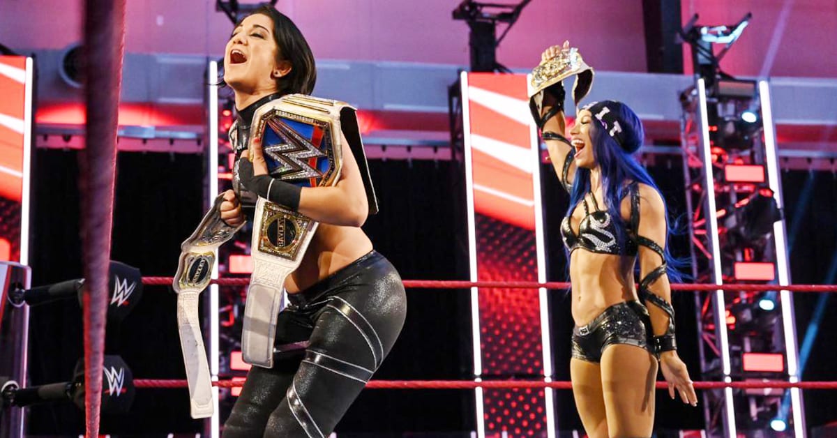 SmackDown Women's Champion Bayley WWE Women's Tag Team Champions Sasha Banks
