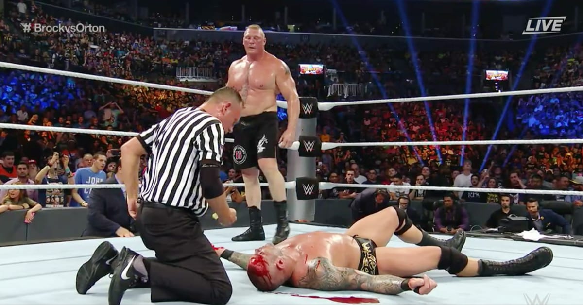 Brock Lesnar Busted Open Randy Orton WWE SummerSlam 2016