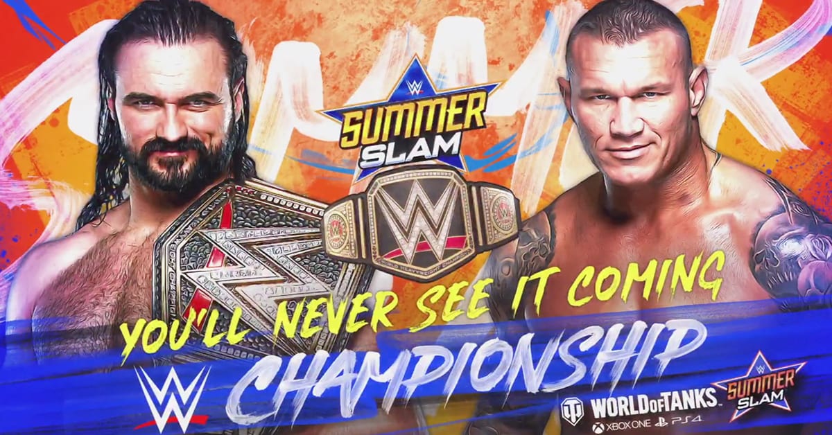 Drew McIntyre vs Randy Orton - WWE Championship SummerSlam 2020 Official Graphic