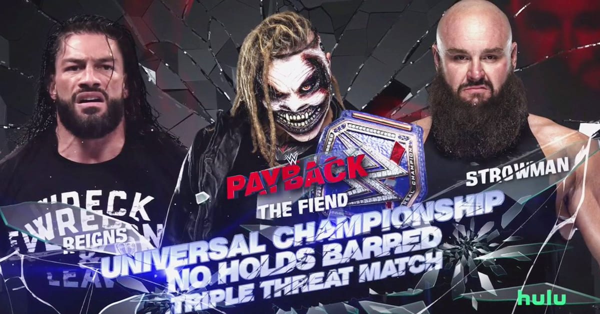 Roman Reigns vs The Fiend vs Braun Strowman - Official WWE Payback 2020 Match Graphic