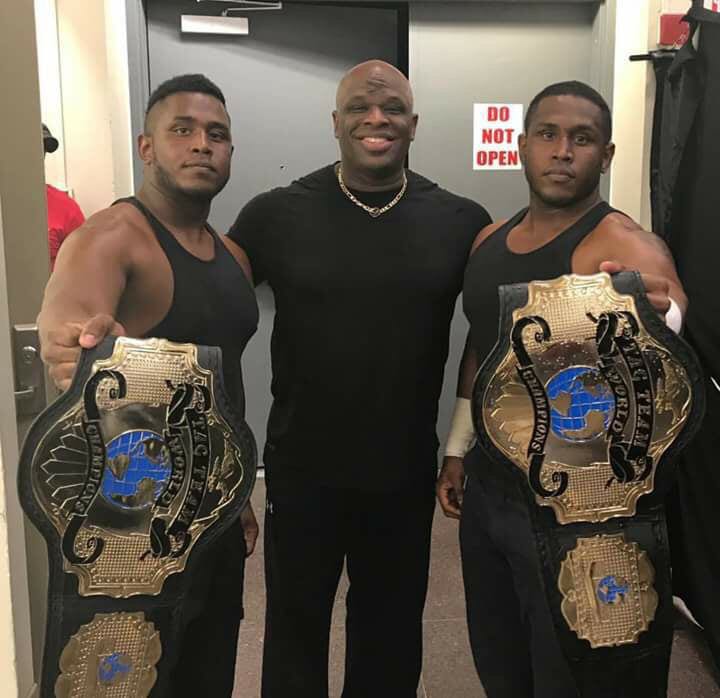 D-Von Dudley With His Twin Sons Terrence and Terrell Hughes TNT