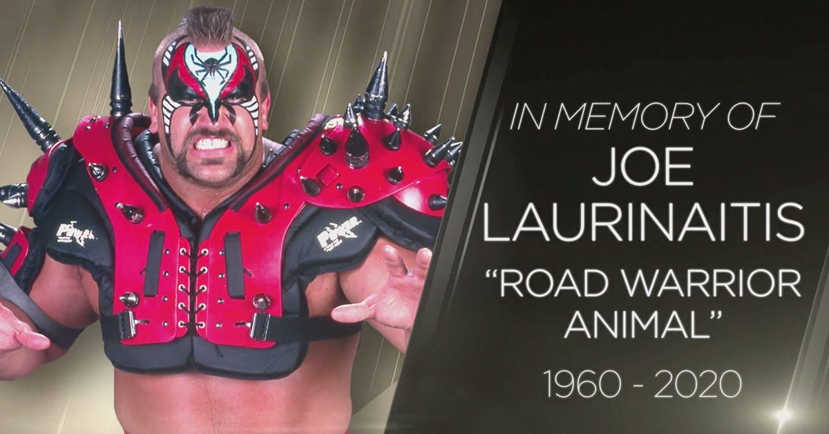 In Memory Of Joe Laurinaitis Road Warrior Animal Official WWE RIP Graphic