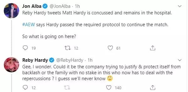 Reby Hardy Says Matt Hardy Suffered A Concussion At AEW All Out, AEW Is Hiding It To Protect Itself - 2
