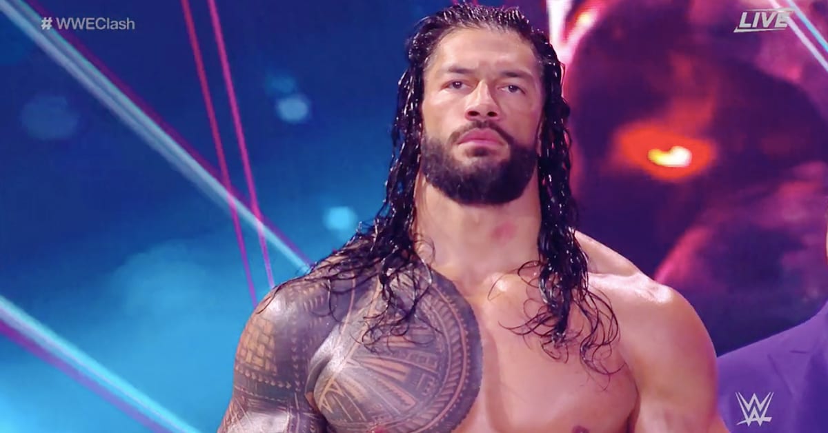 Roman Reigns Shirtless Topless Vestless Body Physique Muscles WWE Clash Of Champions 2020 - 1