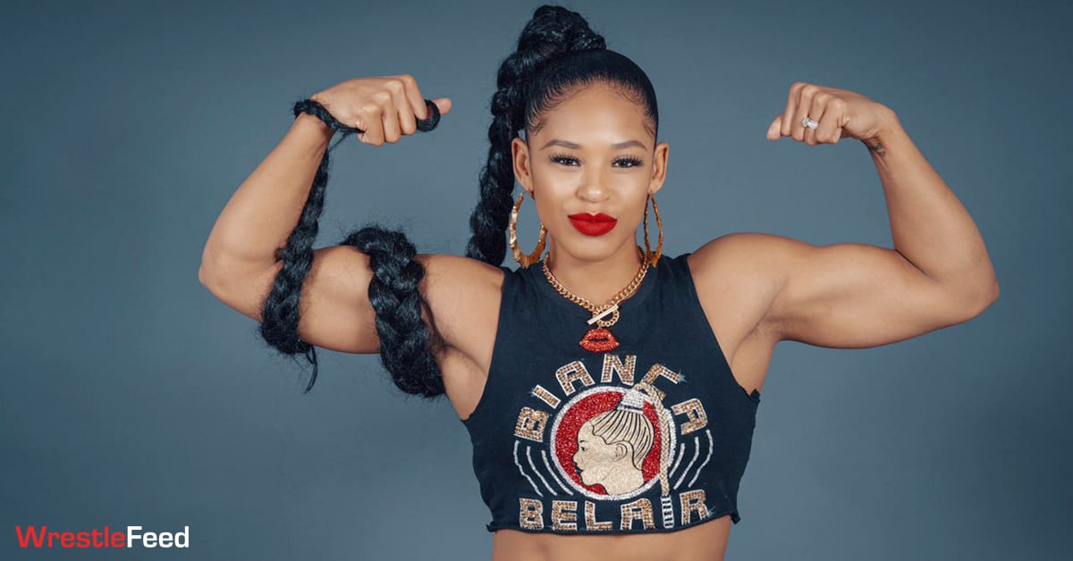 Bianca Belair Flexing Arms Muscles Biceps Triceps Physique