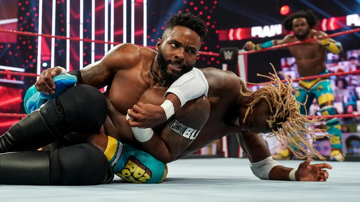 Cedric Alexander Kofi Kingston Xavier Woods Hurt Business New Day WWE RAW