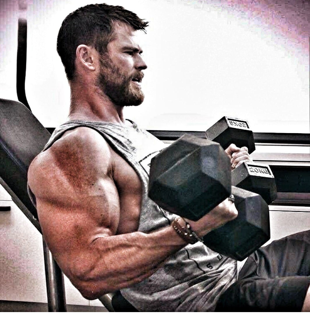 Chirs Hemsworth Biceps Triceps Shoulders Deltoids