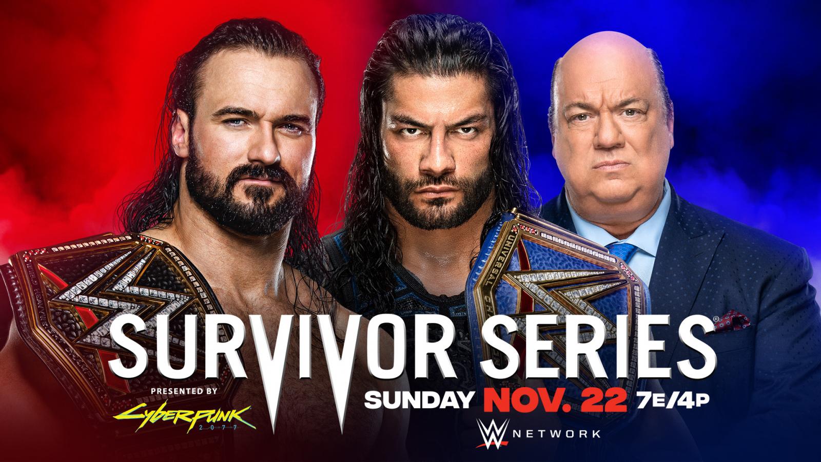 Drew McIntyre vs Roman Reigns WWE Survivor Series 2020 Official Graphic