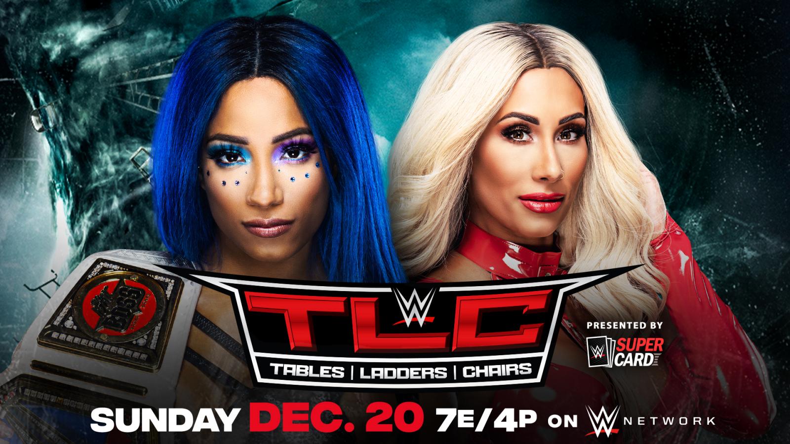 Sasha Banks vs Carmella WWE TLC 2020 Official Graphic