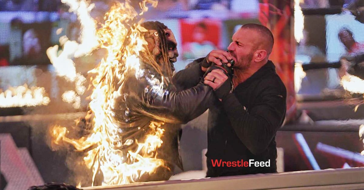 The Fiend Bray Wyatt Fighting Randy Orton While Being On Fire At WWE TLC 2020 WrestleFeed App