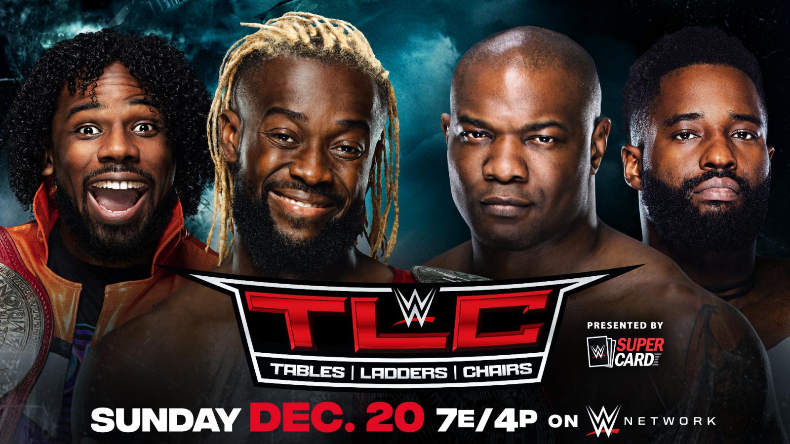 The New Day vs The Hurt Business WWE TLC 2020 Official Graphic