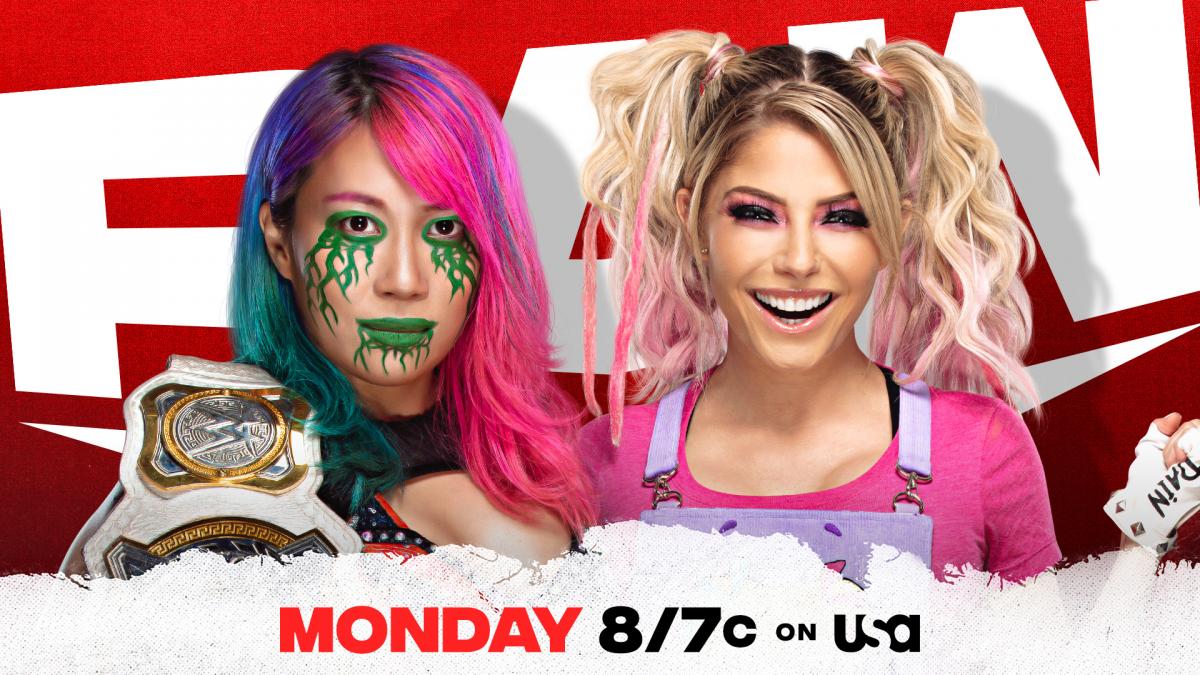 Asuka vs Alexa Bliss WWE RAW Graphic